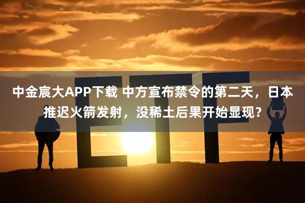 中金宸大APP下载 中方宣布禁令的第二天，日本推迟火箭发射，没稀土后果开始显现？
