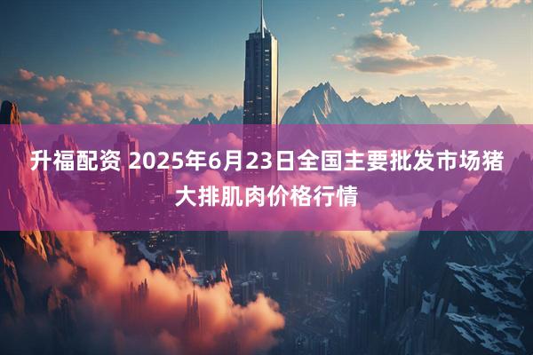 升福配资 2025年6月23日全国主要批发市场猪大排肌肉价格行情